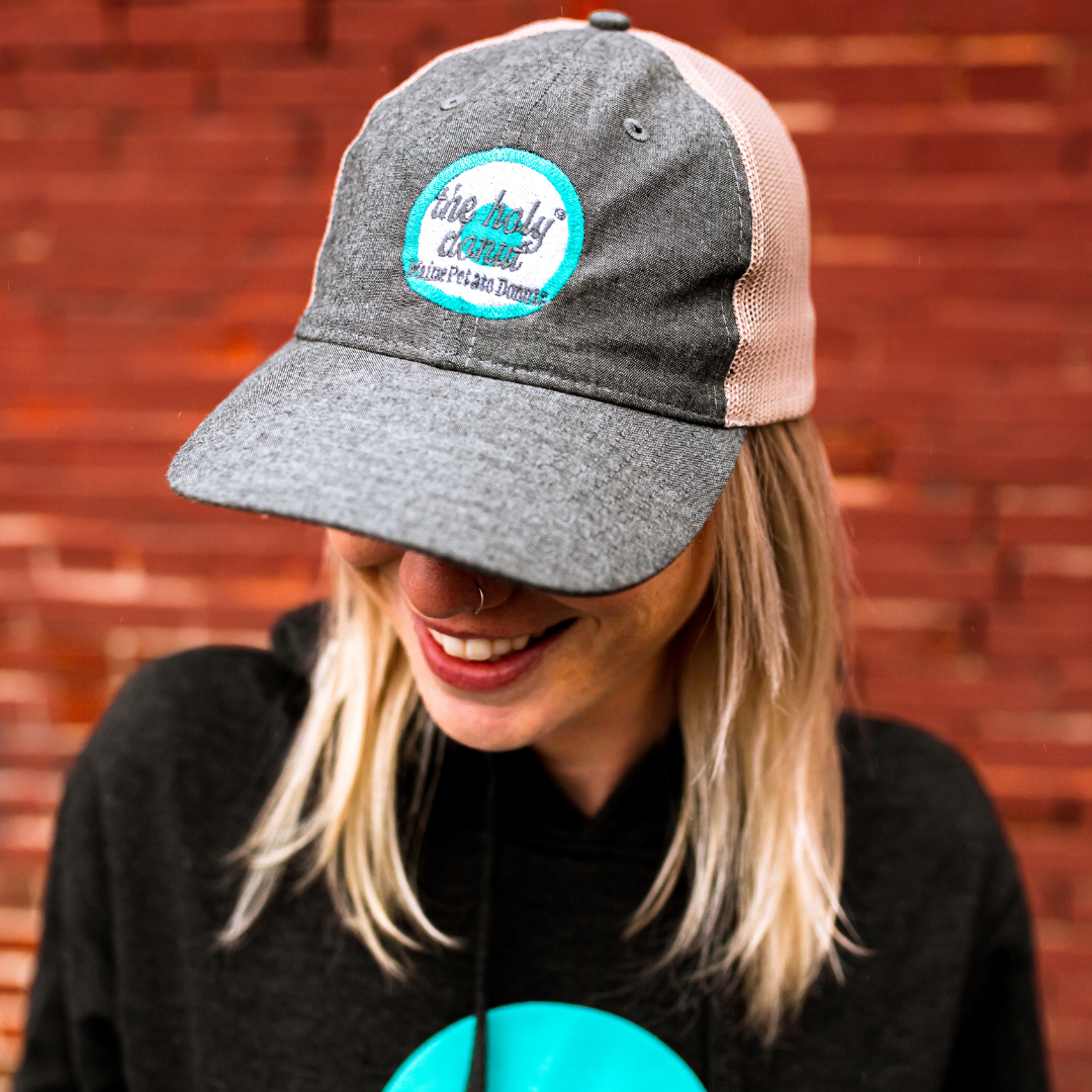 Grey Embroidered Hat